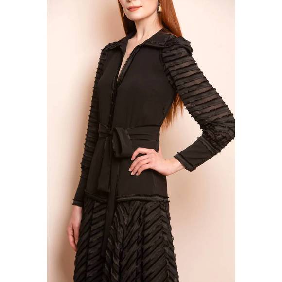 NEW JESSIE LIU chevron dress in black - Picture 2 of 3